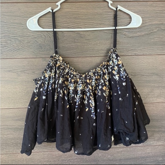 NWT Free People Instant Crush Camisole Floral Tank Black Gold Size Small - Picture 7 of 10